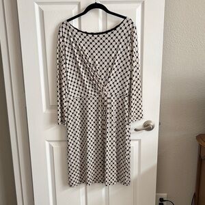 Elegant Black and White Polka Dot Dress